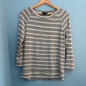 41 Hawthorn Gray and White Striped Blouse